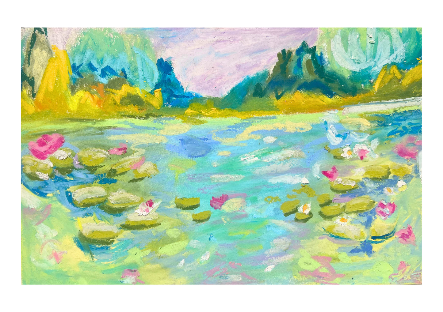 Oil pastel landscape #1
