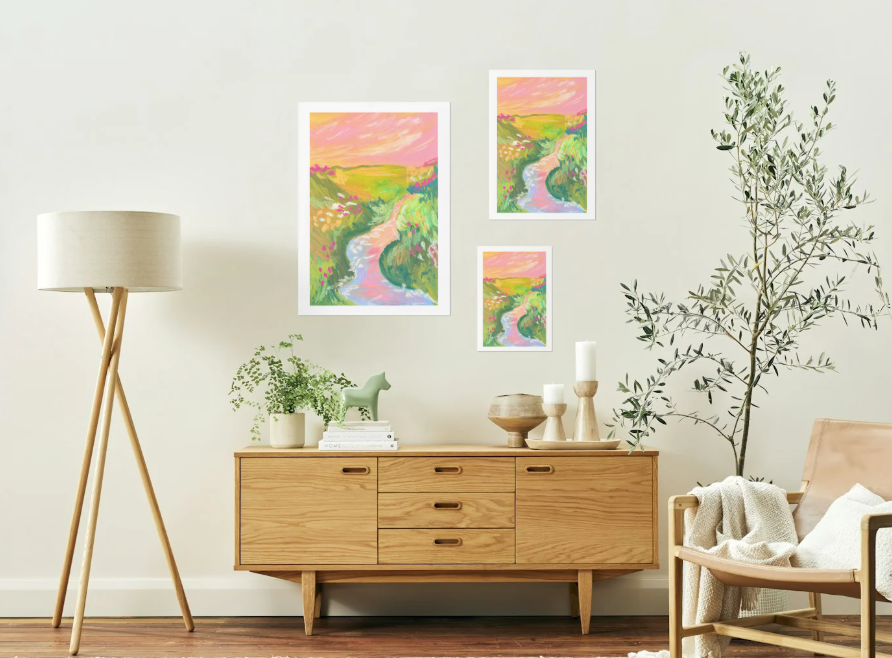 Oil pastel landscape #10- Print