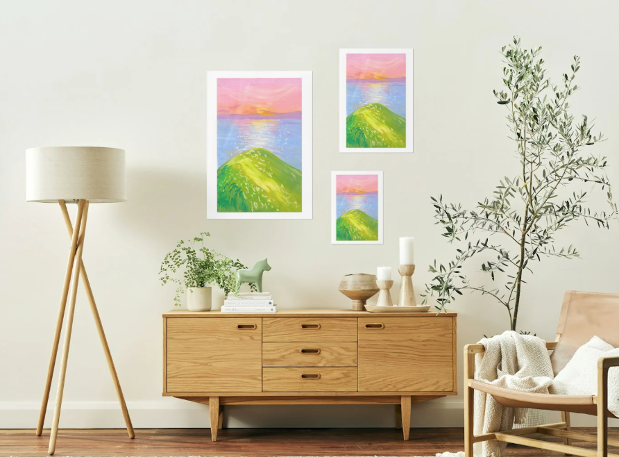 Oil pastel landscape #8- Print
