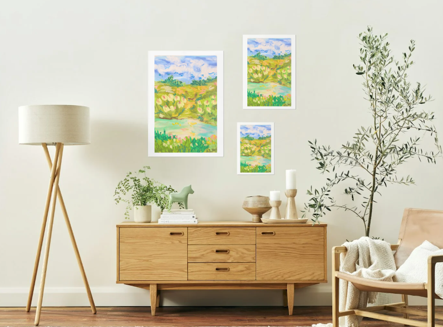 Oil pastel landscape #7- Print