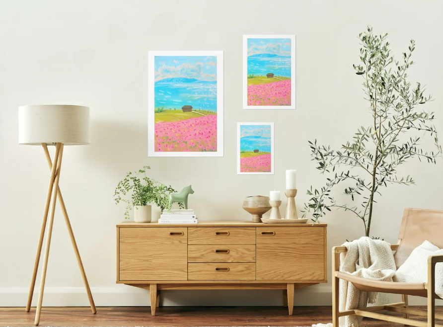 Oil pastel landscape #6- Print