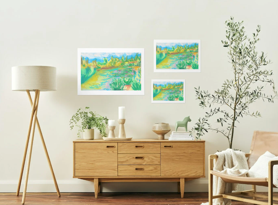 Oil pastel landscape #4- Print