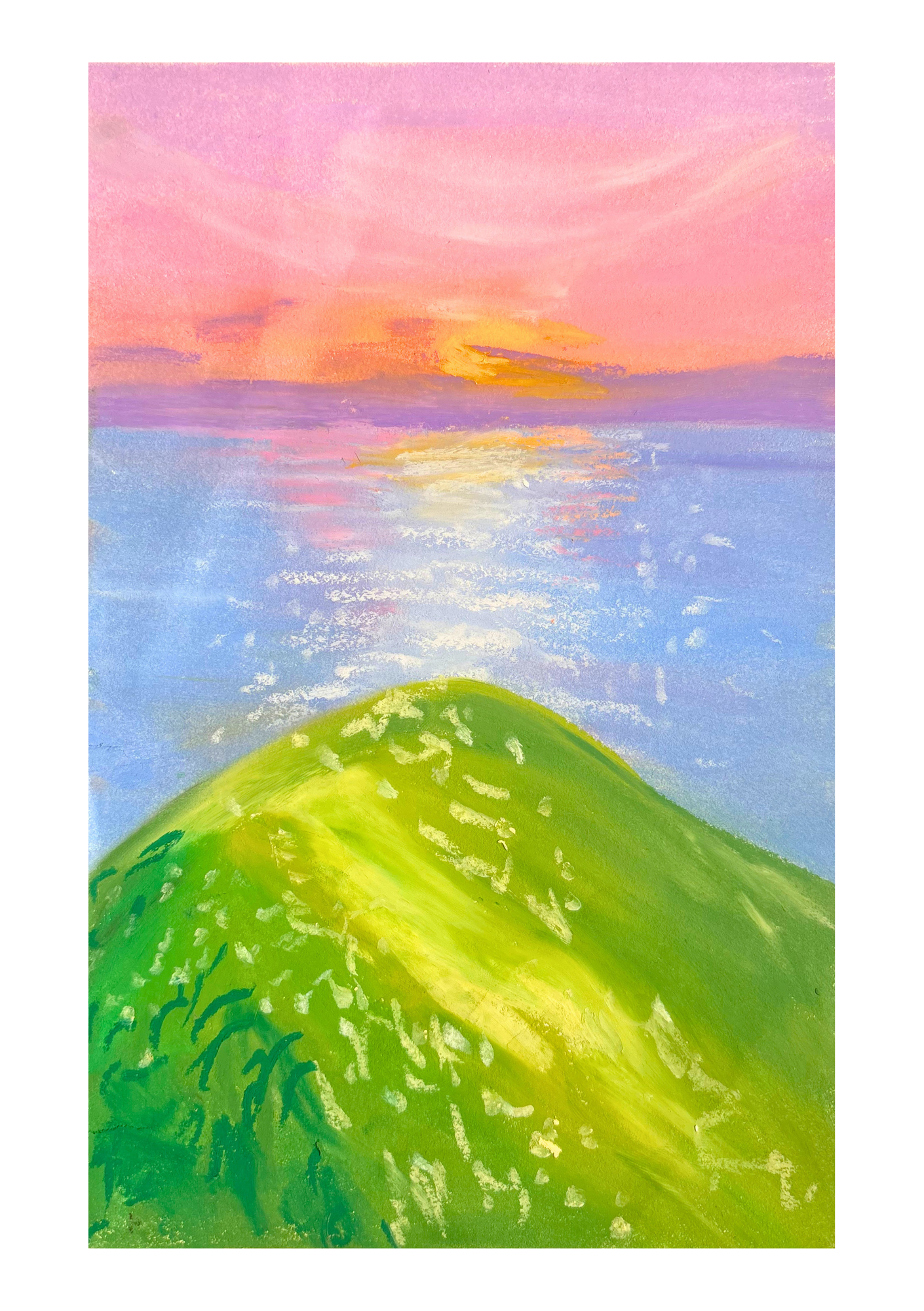 Oil pastel landscape #8- Print