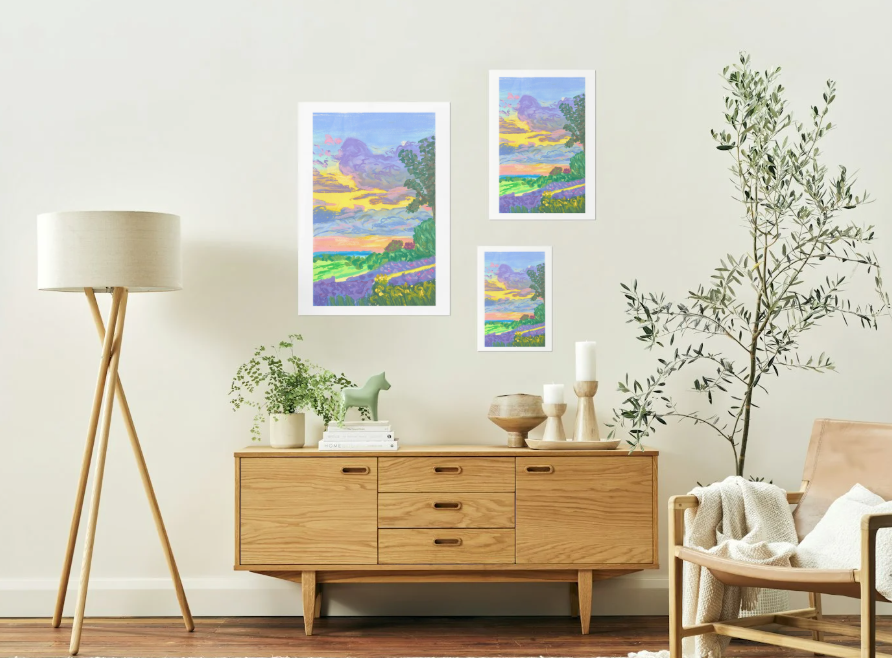 Oil pastel landscape #9- Print