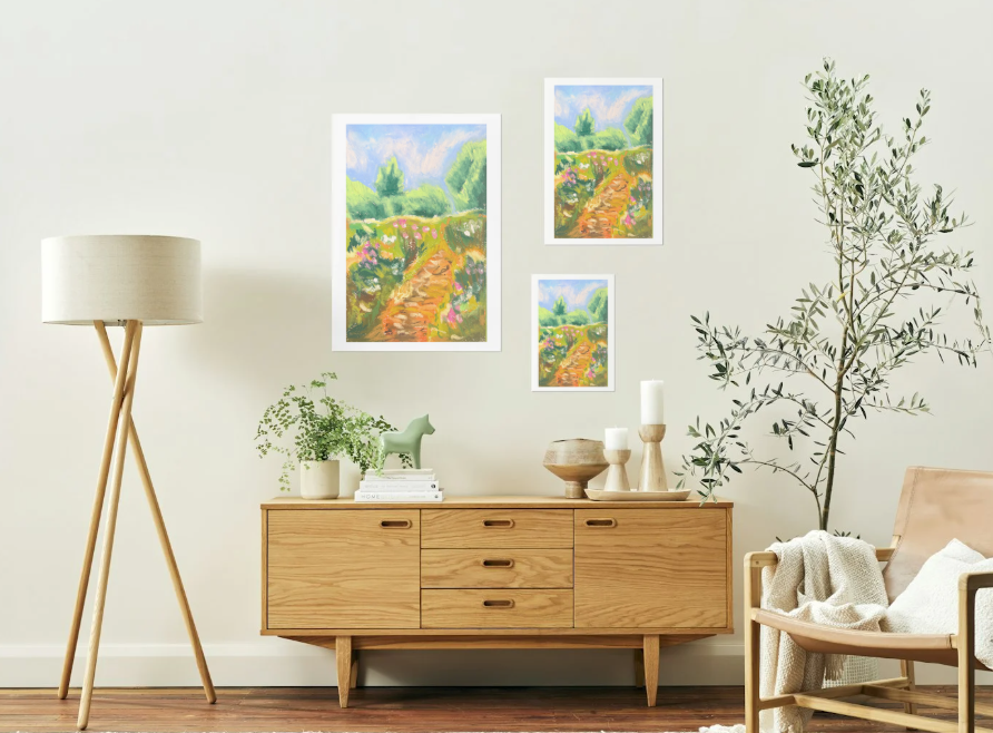 Oil pastel landscape #5- Print